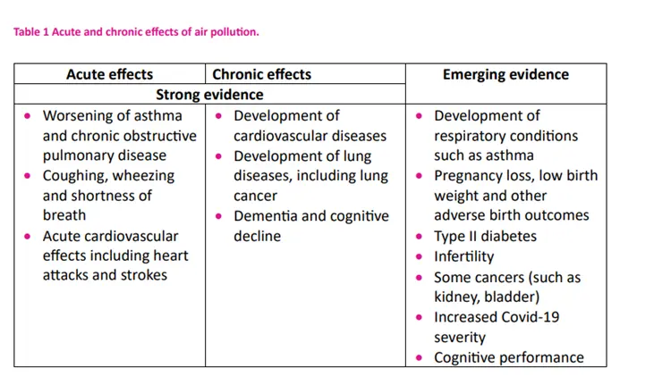 Air pollution effects