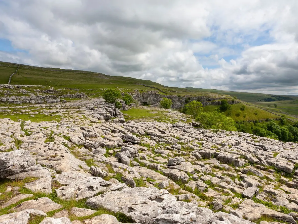 Limestone pavement on the top of Malham Cove Yorkshire Dales National Park